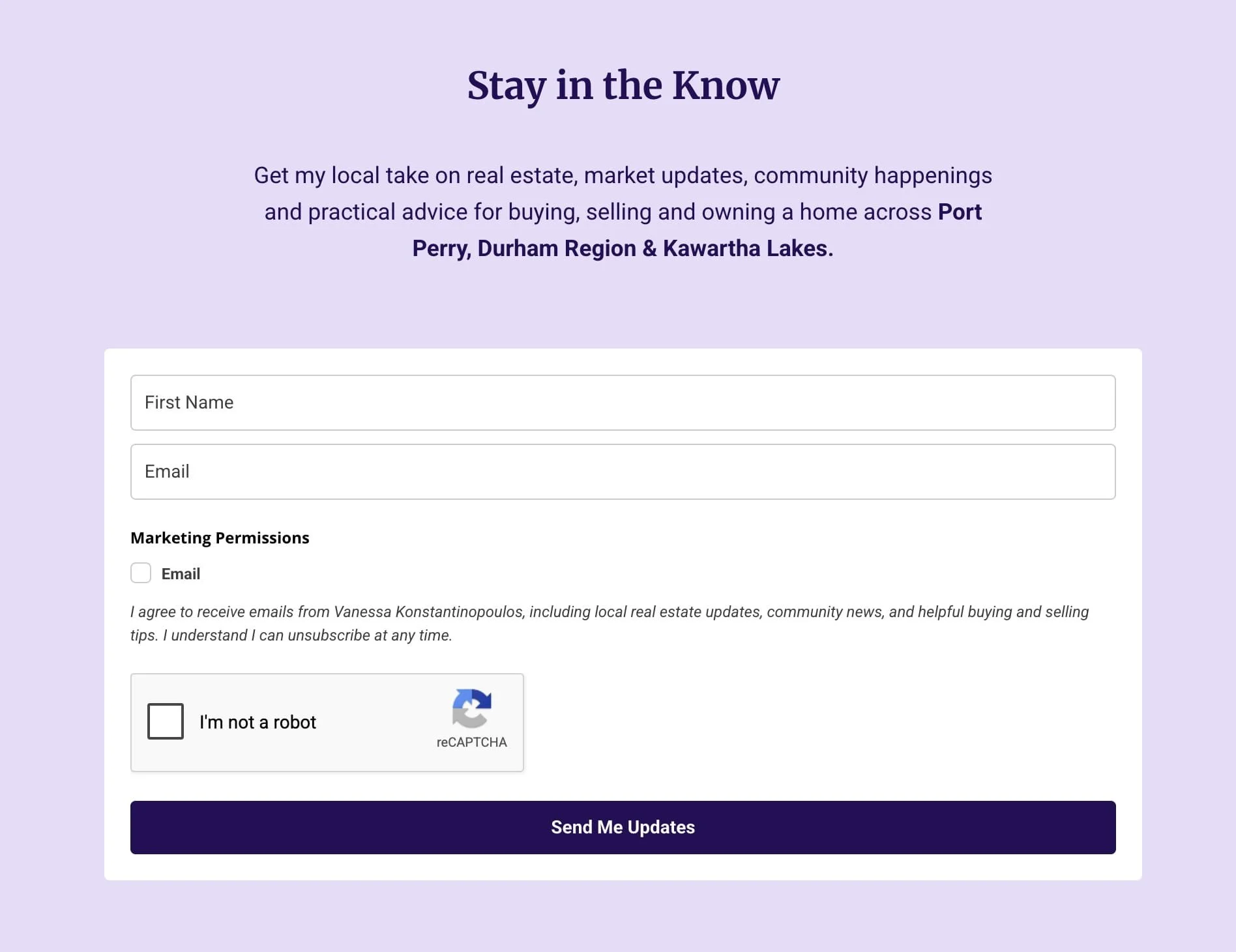 Email Marketing Website Subscriber Form