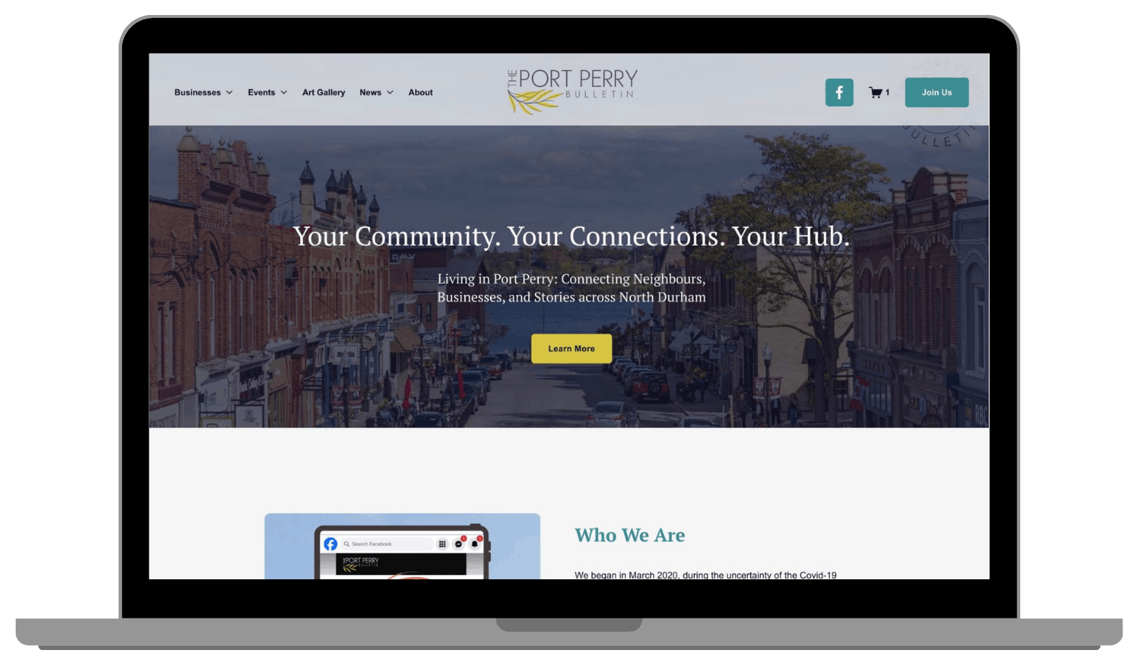 The Port Perry Bulletin website mockup