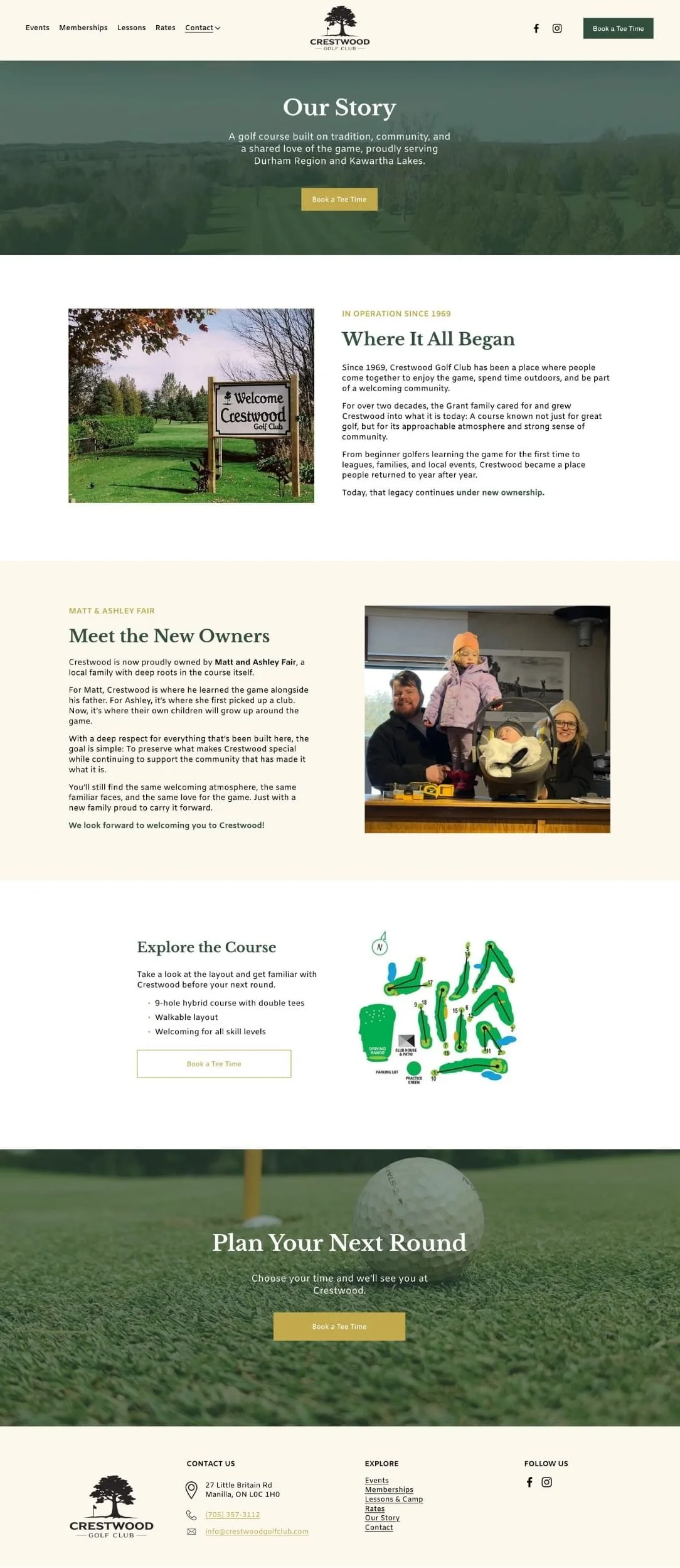 Crestwood Golf Club Website Portfolio
