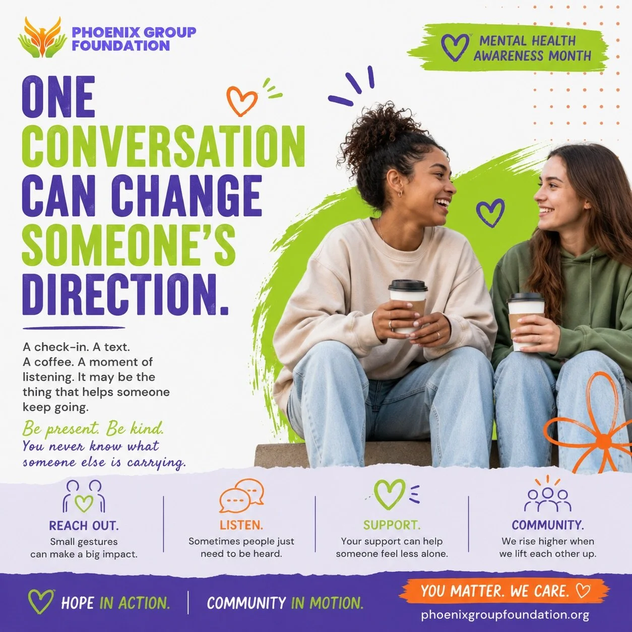 Tag someone you haven&rsquo;t check on in a while. Start the conversation.