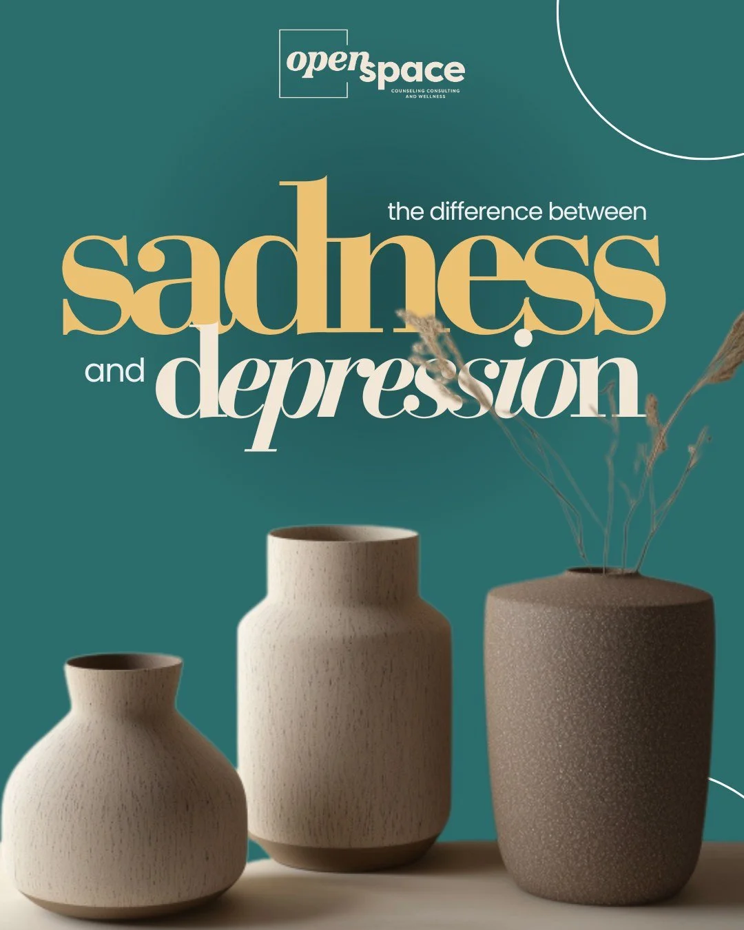 👉 𝗦𝗮𝗱𝗻𝗲𝘀𝘀 is generally a healthy emotional response to life events - a breakup, loss, disappointment. It moves through you like a wave, serves a purpose, and eventually passes.

👉 𝗗𝗲𝗽𝗿𝗲𝘀𝘀𝗶𝗼𝗻 is when that wave becomes an undertow. I