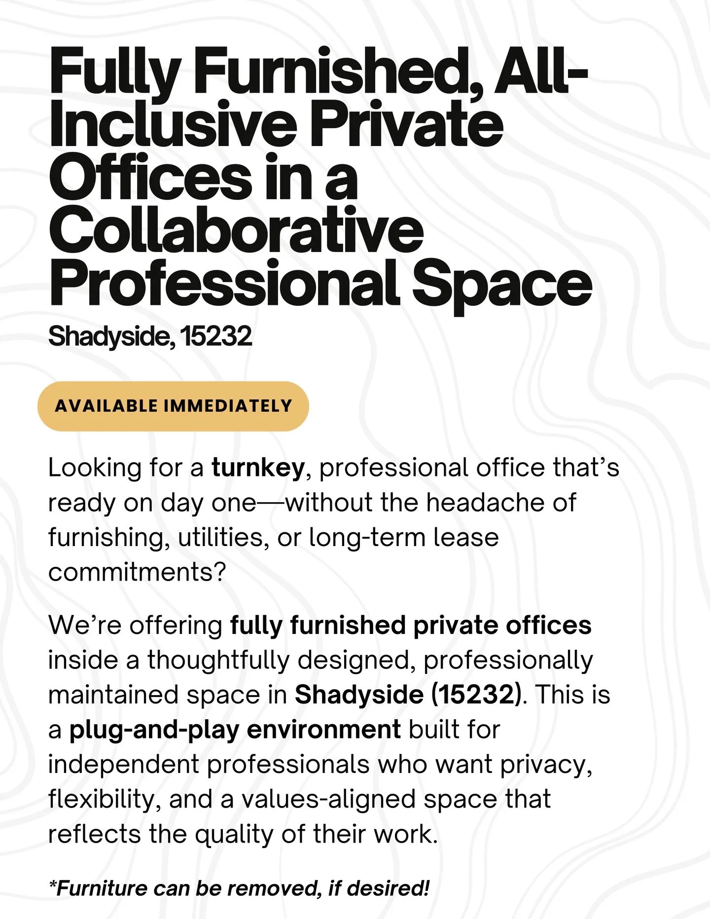 If you&rsquo;ve been thinking: &ldquo;I need a real office&hellip; but I do not want the stress of setting one up&rdquo; &mdash; this is for you. 👇🏻🥰

We have *beautiful* space that we are opening up to *values-aligned* providers, business owners,
