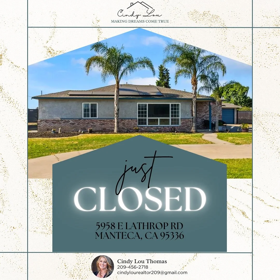 Excited to celebrate another smooth closing! This time in Manteca, CA at 5958 E Lathrop Rd. It was such a joy representing my buyers and helping them find the perfect place to call home.

Thank you for trusting me to guide you through this exciting c