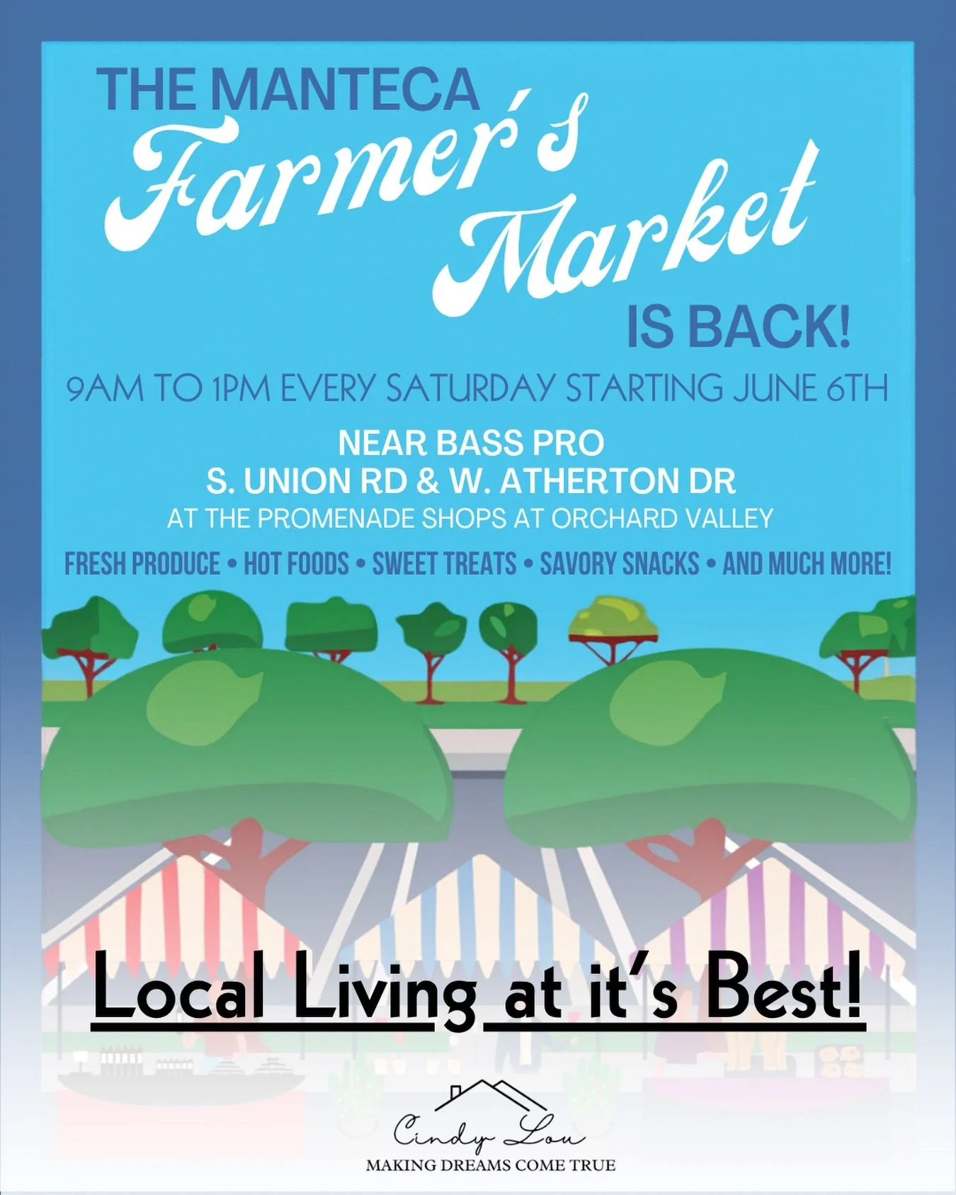 The Manteca Farmers Market is back starting June 6th and I LOVE this time of year 🌻🍓 Fresh produce, local vendors, and the best way to spend a Saturday morning!