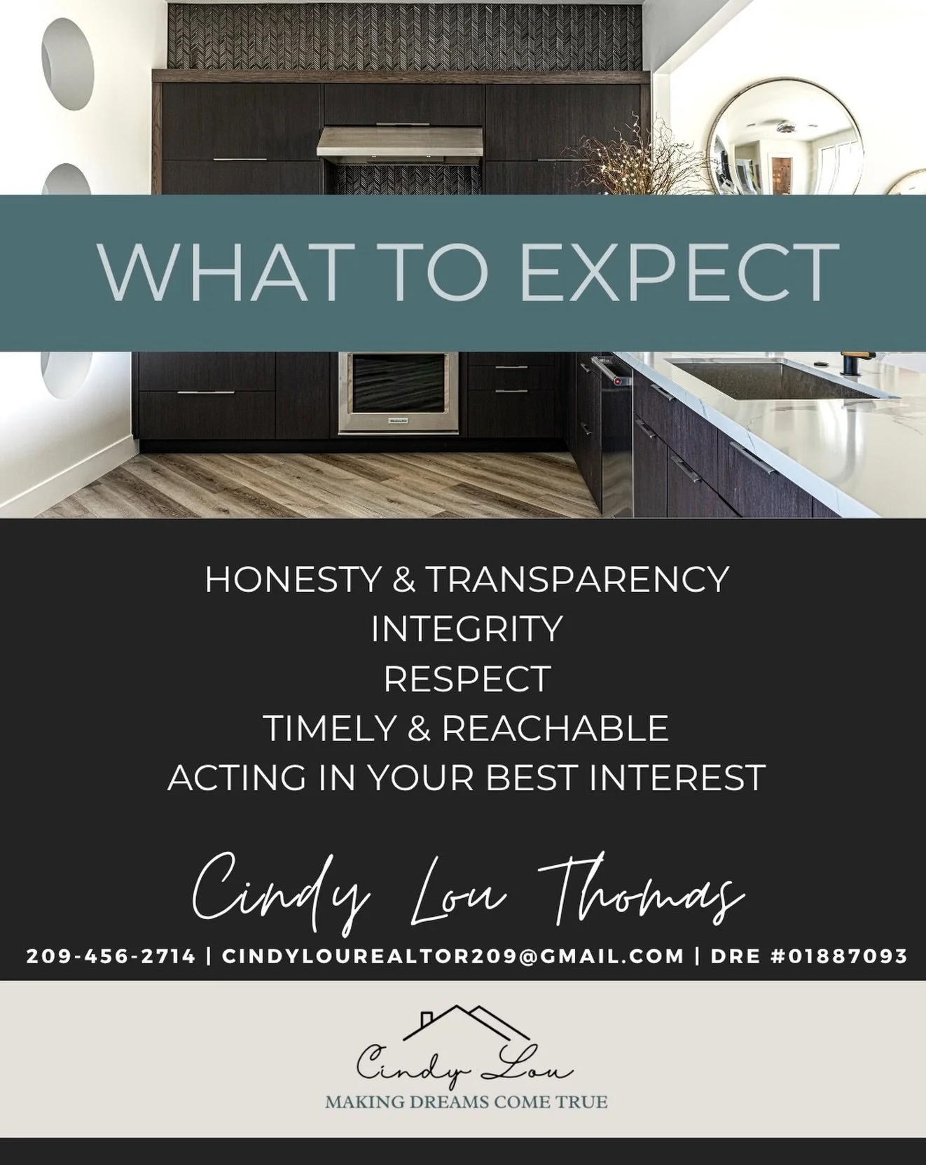 Buying or selling a home is a big deal&mdash;and who you work with matters. My goal is to make the process feel clear, comfortable, and built on trust from start to finish.
When you work with me, you can expect honesty, transparency, respect, communi