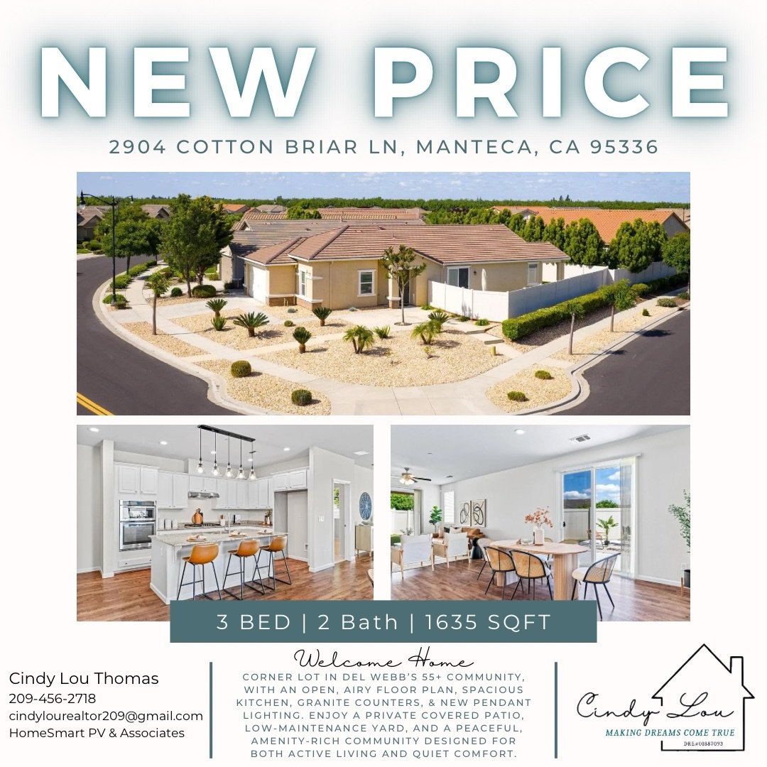 ✨ NEW PRICE! ✨

This beautiful Manteca home just became even more tempting 👀 From the gorgeous curb appeal to the inviting layout and backyard space, this one is definitely worth a look.

If you&rsquo;ve been waiting for the right opportunity, this 