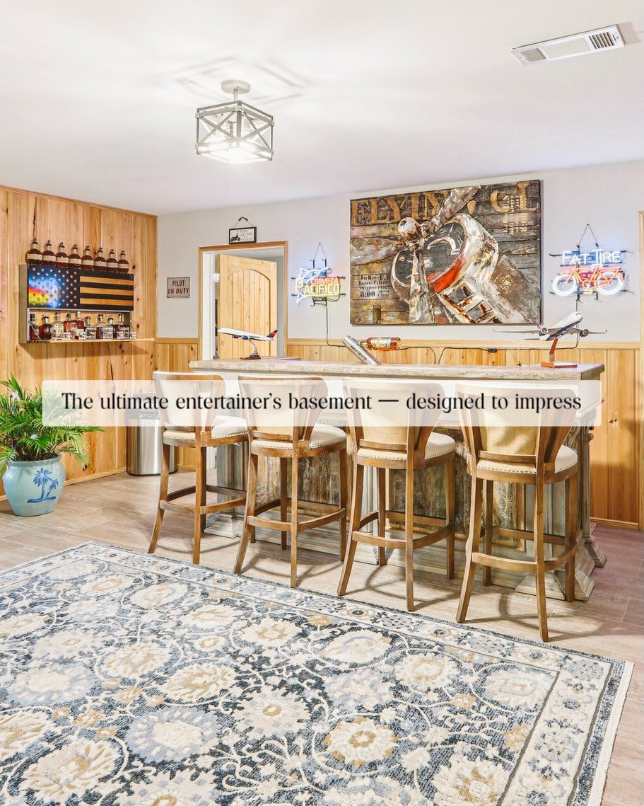 The basement that everyone dreams of having. 

This fully finished terrace level at our 7610 Campground Rd listing is built for how you actually live and entertain &mdash; featuring a media room with projector, expansive game and gathering space with