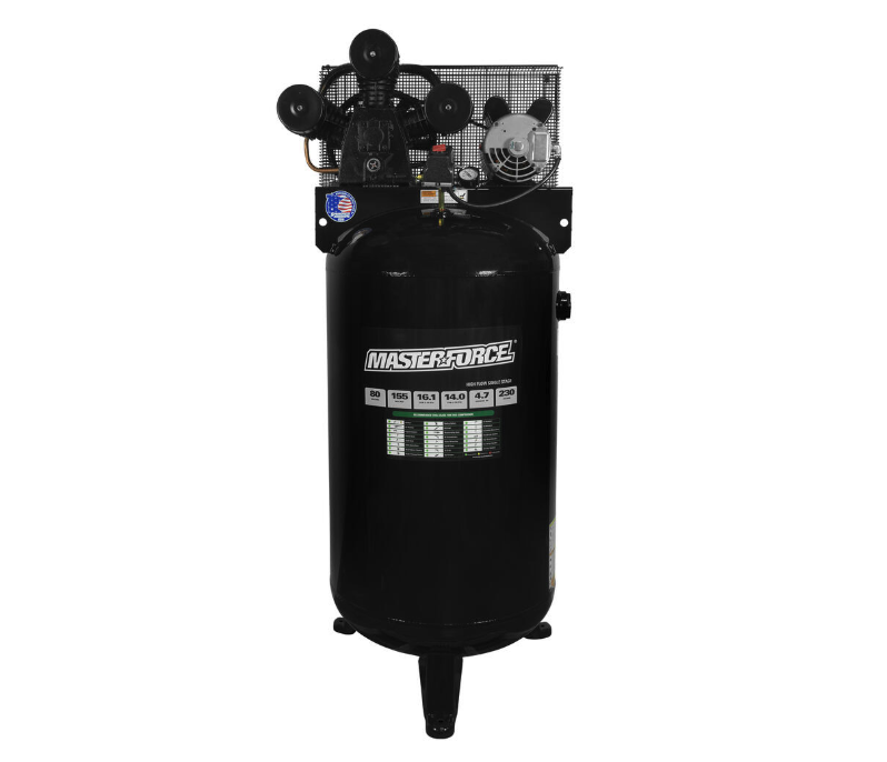Masterforce® Hi-Flo 80-Gallon 155 PSI Stationary Electric Vertical Air Compressor