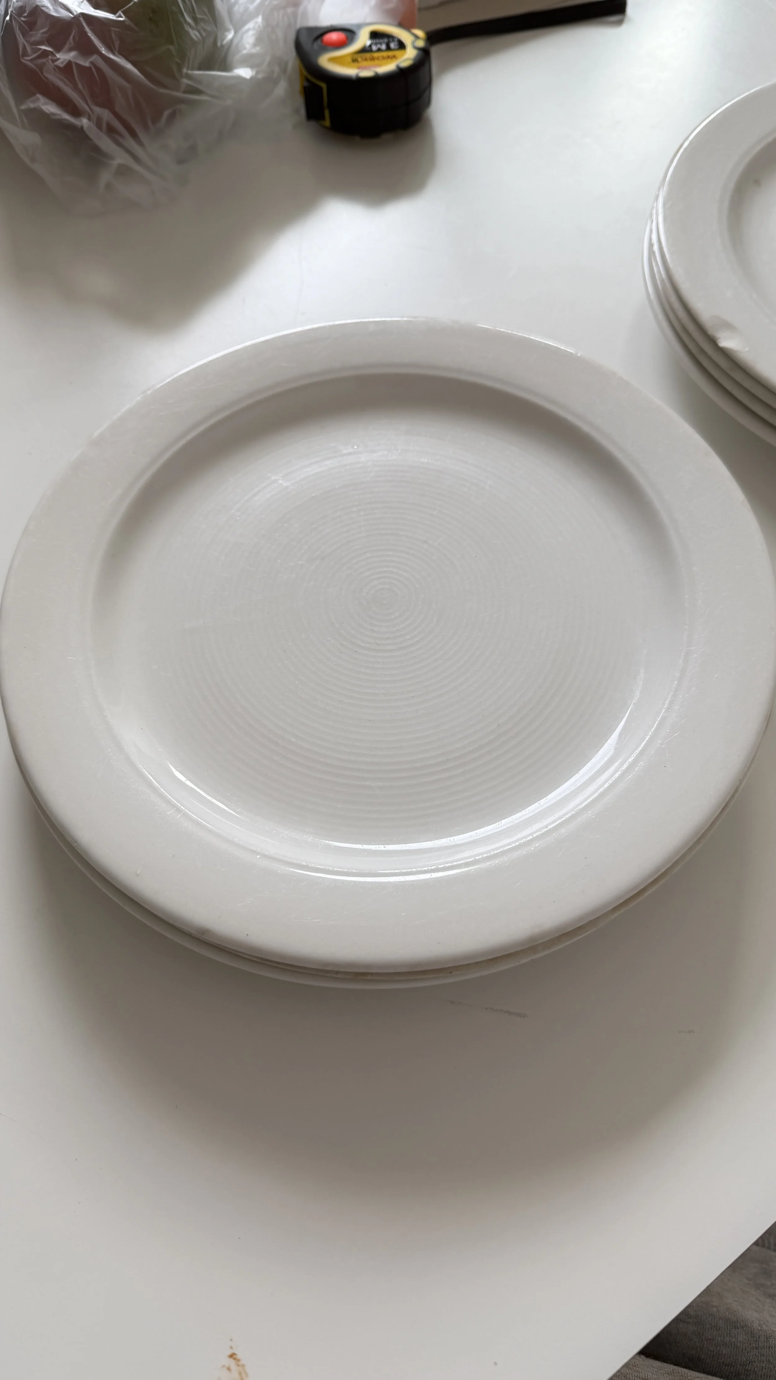 Vintage Soft Beige Porcelain Dinner Plates
