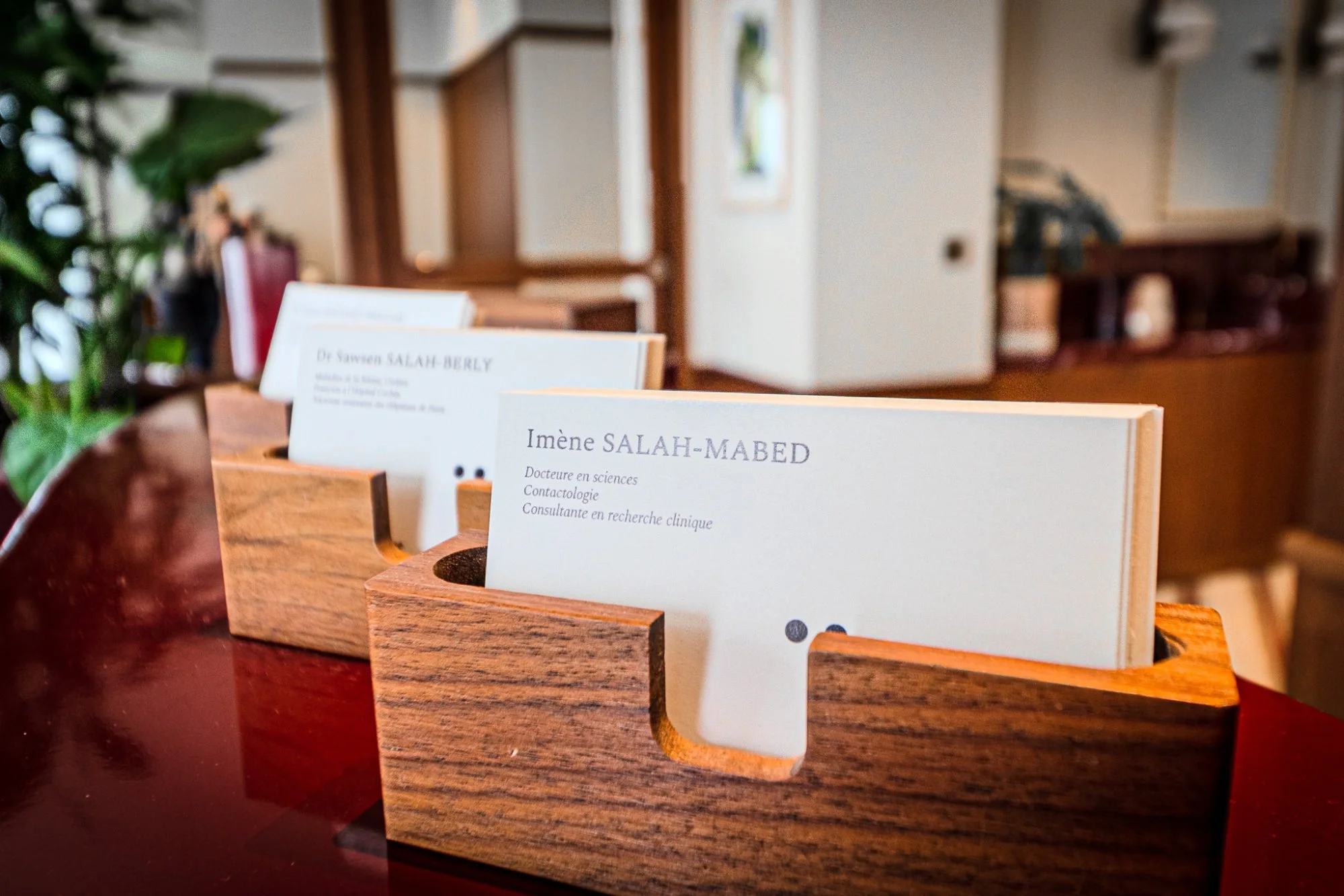 Cartes de visite Dr. Imene SALAH-MABED - Docteure en sciences, Contactologie, Consultante en recherche clinique Paris 5