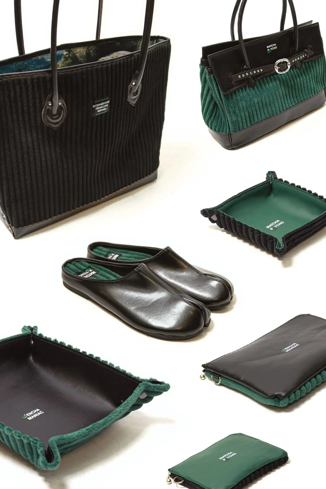 The tea-row inspired pattern runs across the accessories line