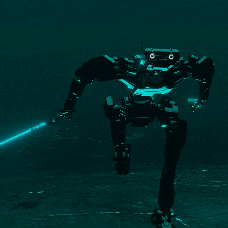 Robot Running With A Laser Sword