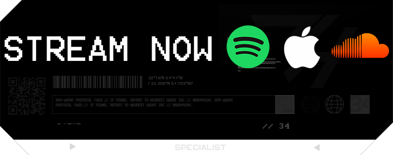 Cyberpunk Styled Button That Says Stream Now with different music streaming icons from Spotify Apple Music and Soundcloud