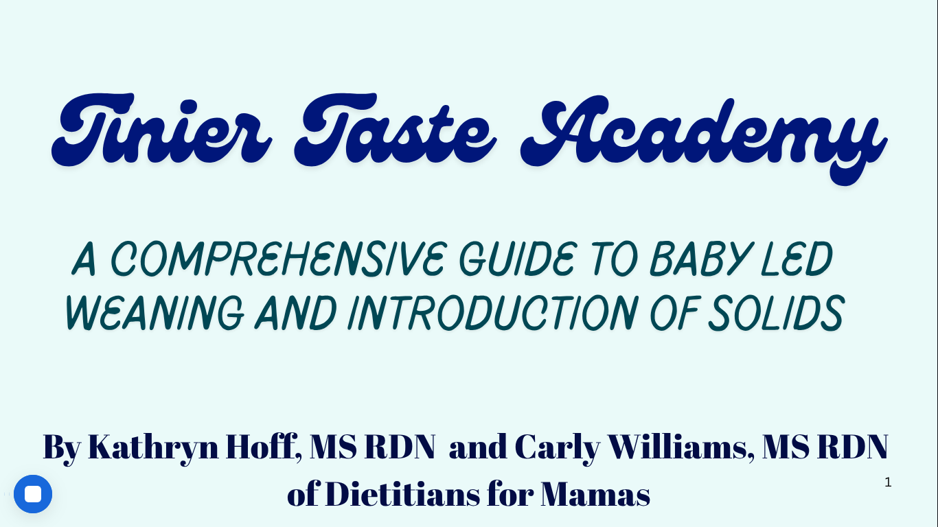Tinier Taste Academy: Baby Led Weaning Guide