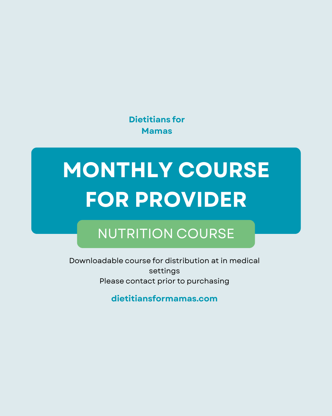 Course for medical provider
