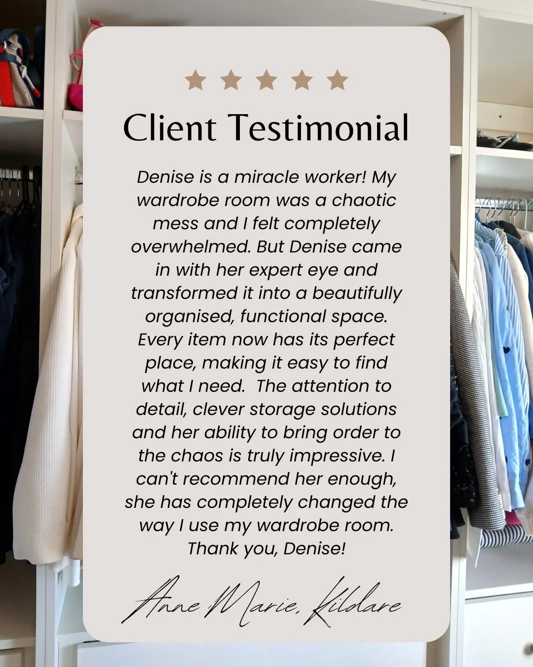 ✨ Client Review - Wardrobe Transformation✨

This beautiful walk-in wardrobe just needed an external eye and smart systems in place to unlock its full potential and now everything has a designated place. 

Here&rsquo;s how we did it;
- We emptied ever