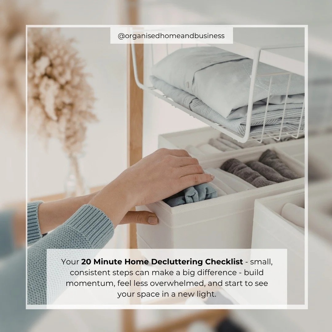 Your 20 Minute Home Decluttering Checklist!!

If you want to start decluttering but never feel like you have the time, or know how to start, this one&rsquo;s for you 💛

This guide focuses on the kitchen and laundry, two areas where small wins make a