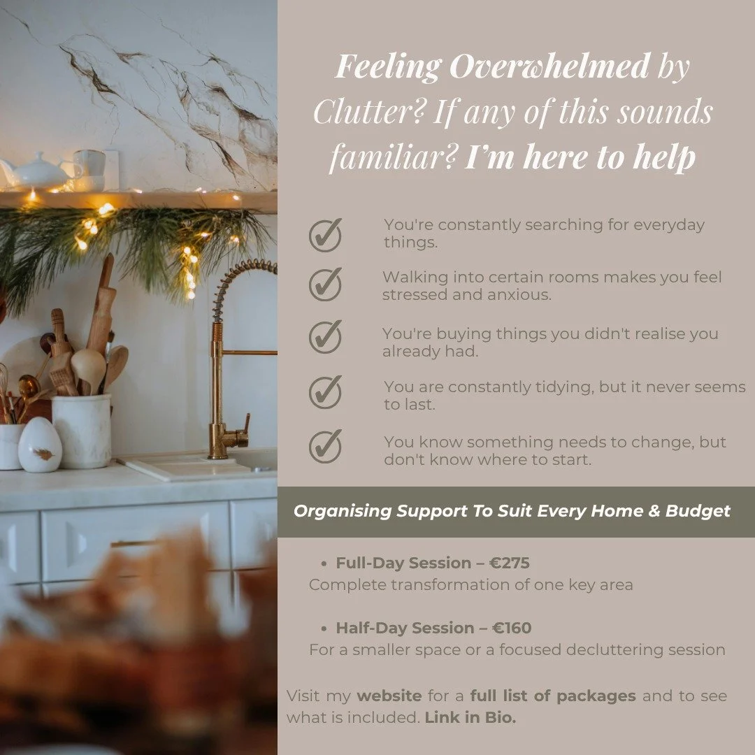 Organising Support to Suit Every Home &amp; Budget 

I offer hands-on decluttering and organising support that is practical, personalised, and completely judgement-free. Together, we'll create simple systems that work for your home, your family, and 
