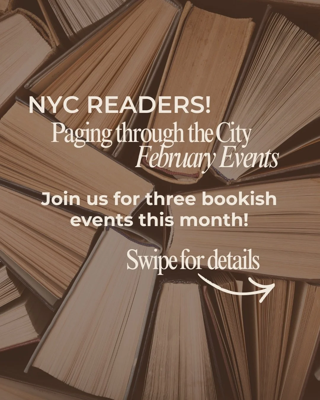 February Events are Live!

2026 is the year we commit to our bookish community&hellip; and we had three amazing events to share with you!

Our Second Saturday Bookstore Crawl is on Valentine&rsquo;s Day and is for the romance lovers! We will be visit