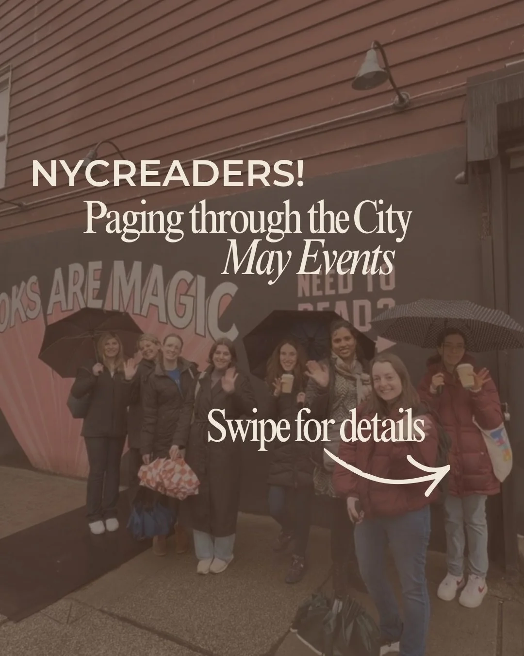 NYC Readers- join us this May!

With three different events you are sure to find one that you can join us at! Especially with the weather getting warmer and the longer days- plus it&rsquo;s my birthday month- so of course I want to celebrate with boo