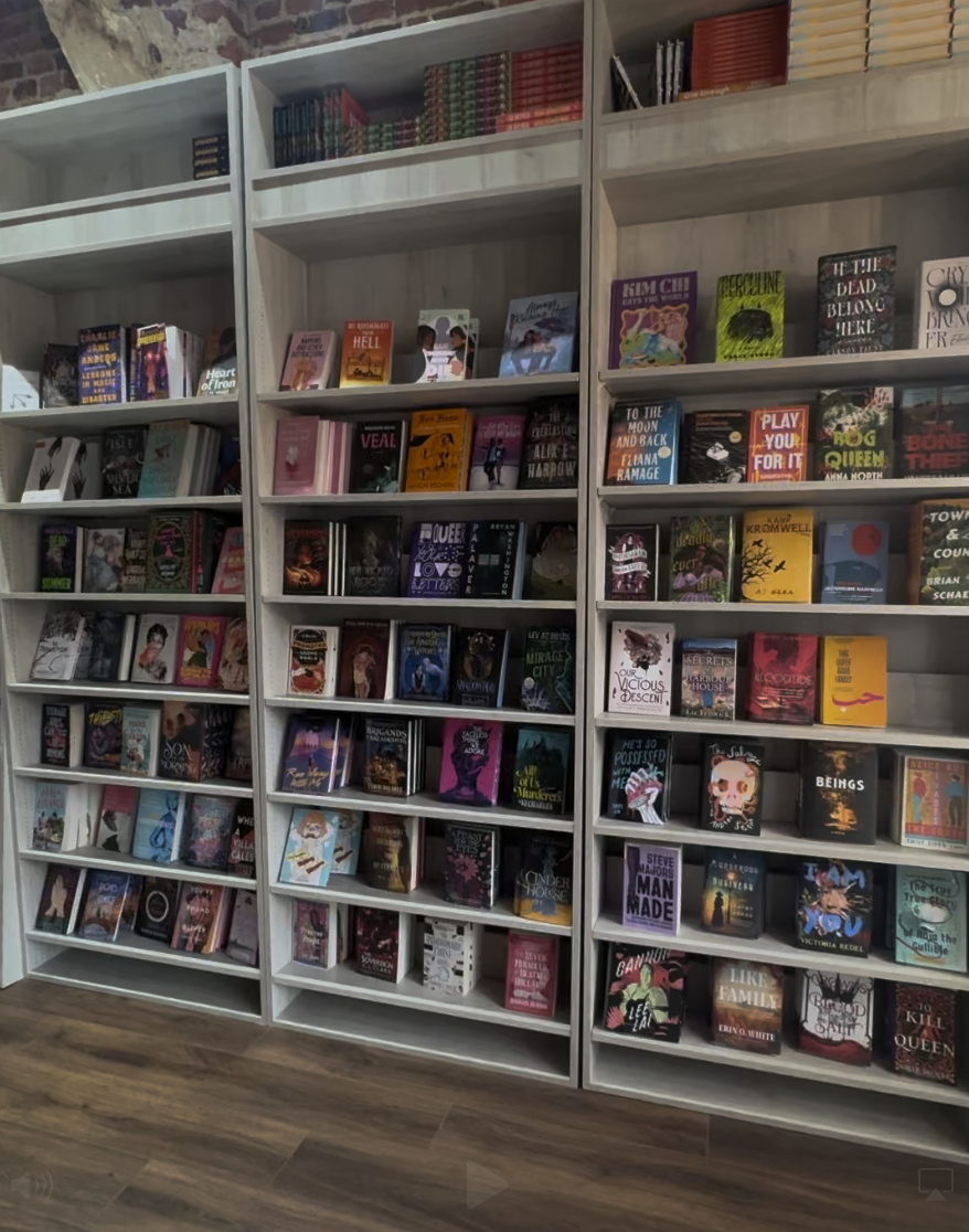 A gorgeous bookstore wall found at Little District Books