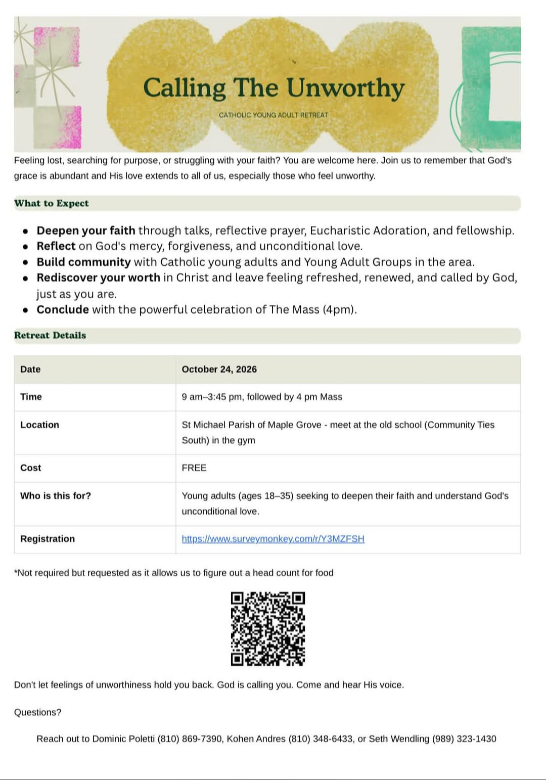 Calling the Unworthy Catholic Young Adult Retreat