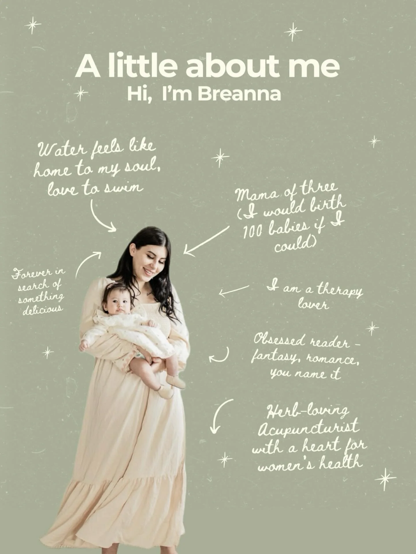✨ Let me introduce myself ✨

I&rsquo;m Breanna &mdash; mama of three, home birth lover (I&rsquo;d birth 100 babies if I could), big swimmer, and total lake soul. I&rsquo;m forever sipping something tasty, whether it&rsquo;s lemonade, water, or iced c