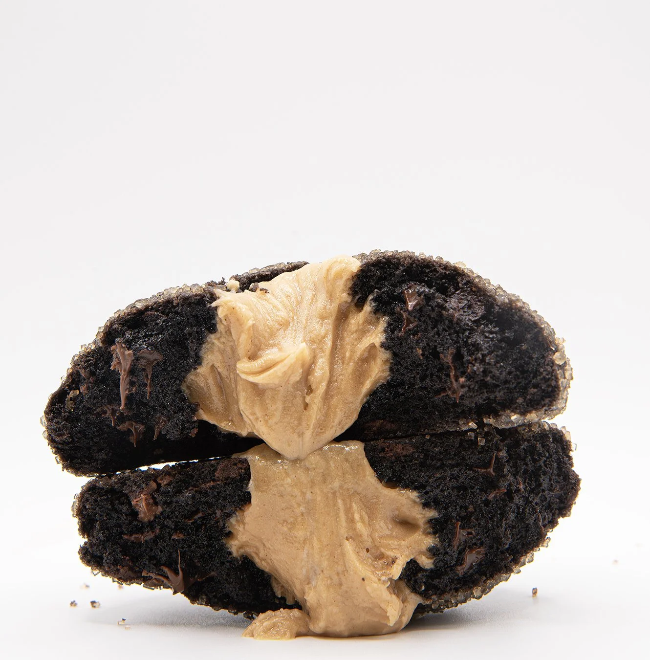 Peanut Butter Buttercream Stuffed Dark Chocolate Cookie