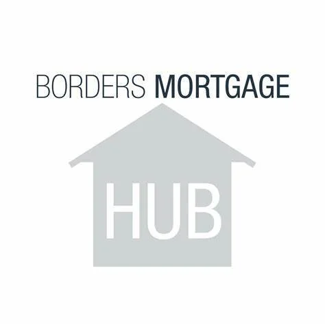 Logo with the words 'BORDERS MORTGAGE' above a house icon containing the word 'HUB' inside.