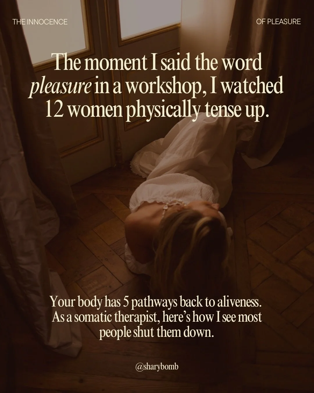 For many of us, pleasure got tangled with shame, performance, and danger.

But pleasure is just this:
🌹The degree of aliveness with which we receive life.🌹

You cannot receive what you cannot feel.

✨✨Comment MUSE to join House of Muses, my free on