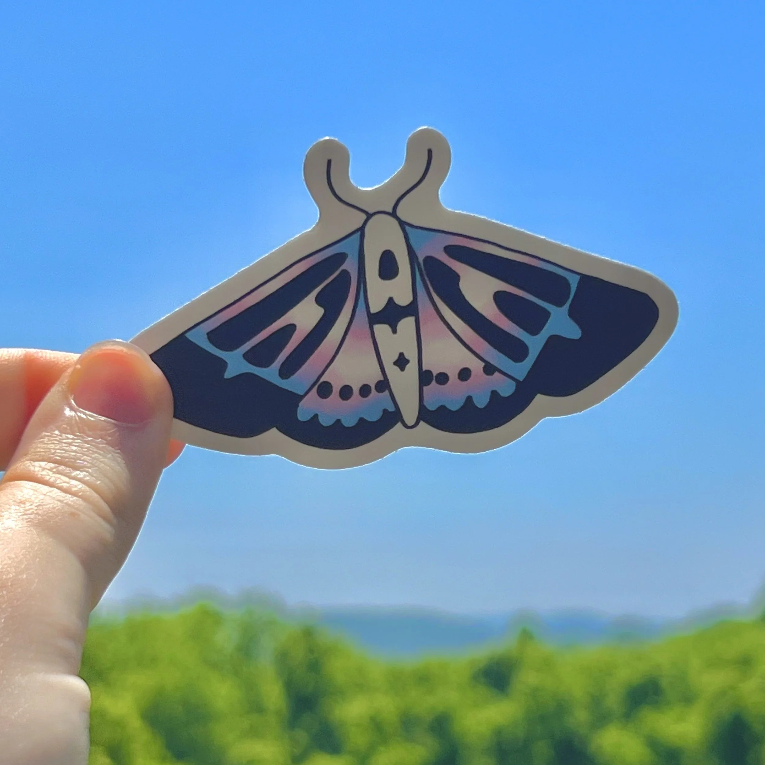Transgender Pride Moth Sticker