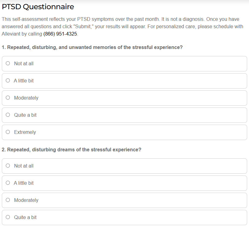 alleviant ptsd screener preview image