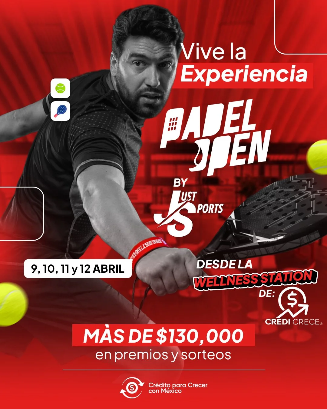 Vive la experiencia #CrediCrece desde nuestra Wellness Station en el P&aacute;del Open 2026 by Just Sports 🎾👟

Este 9, 10, 11 y 12 de abril, disfruta de nuestras amenidades y conecta con una nueva forma de crecer.

Te esperamos en las instalaciones
