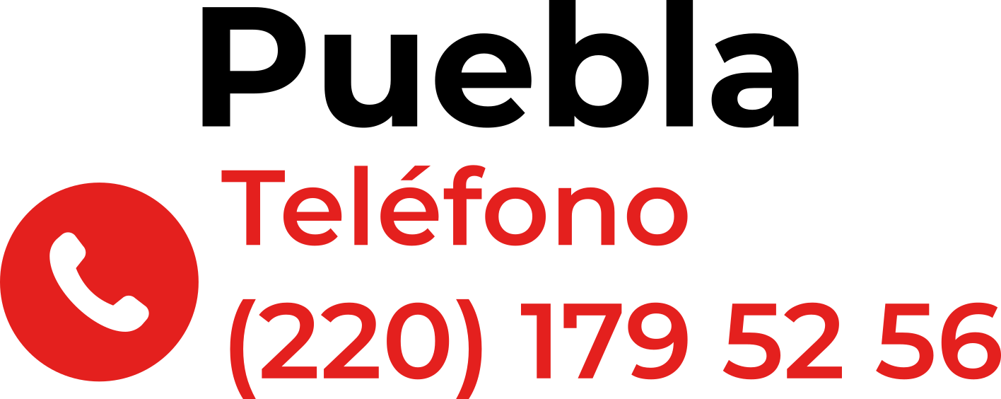 Icono de teléfono en color rojo, seguido del texto que indica un número telefónico.