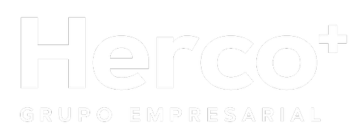 Logotipo de Herco Grupo Empresarial en fondo negro.