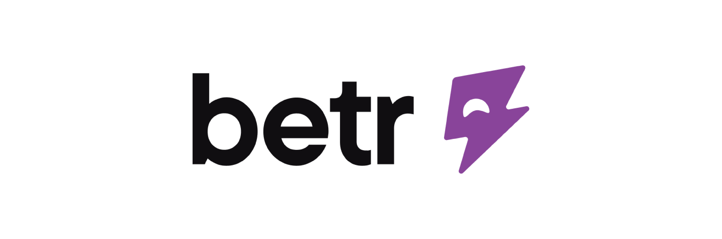 The BetR logo with black lowercase text and a purple lightning bolt symbol.