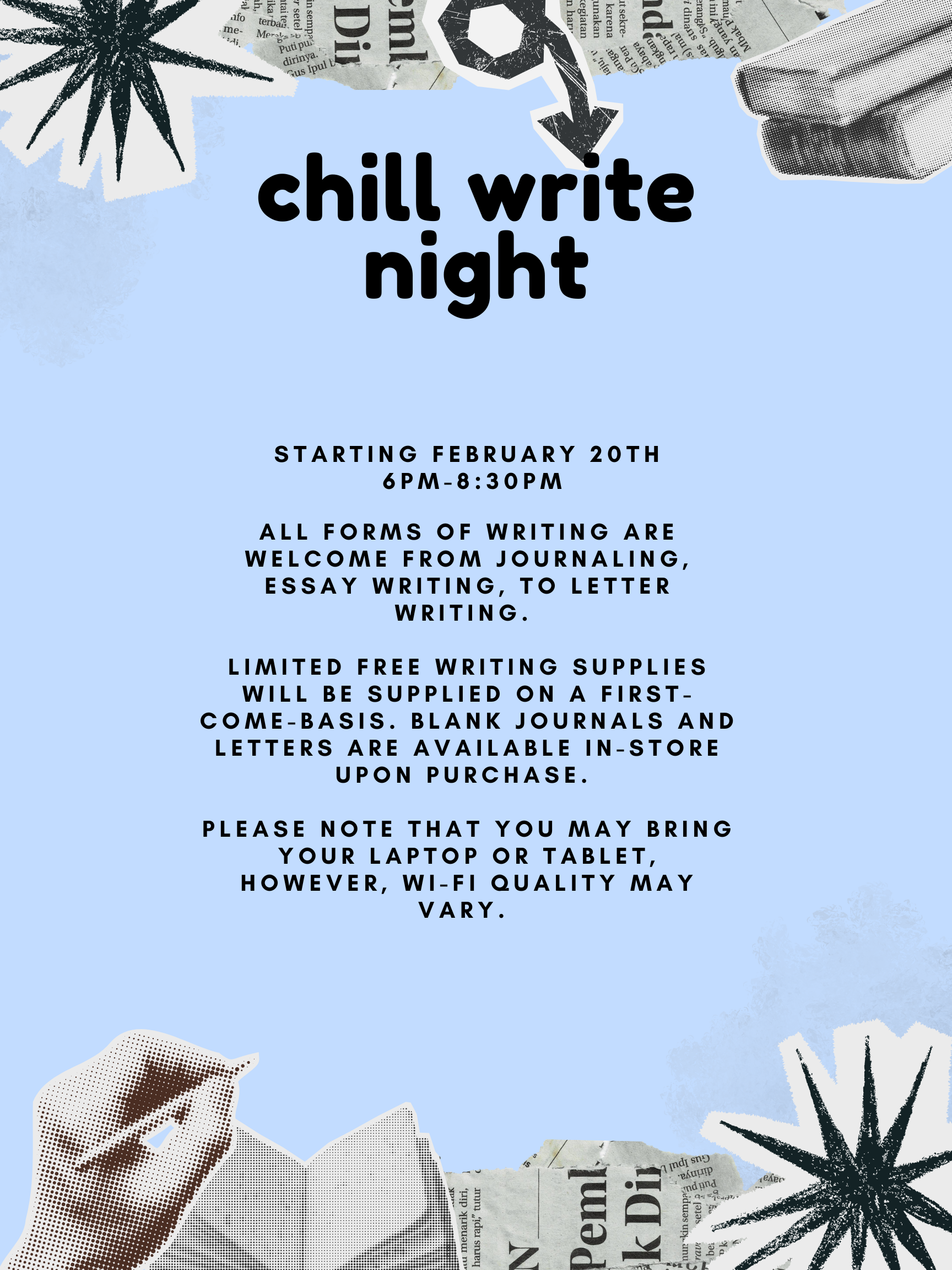 Resevoir Books: Chill Write Night 