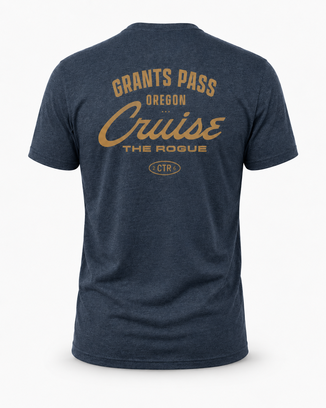 Varsity Tee — Heather Navy / Gold