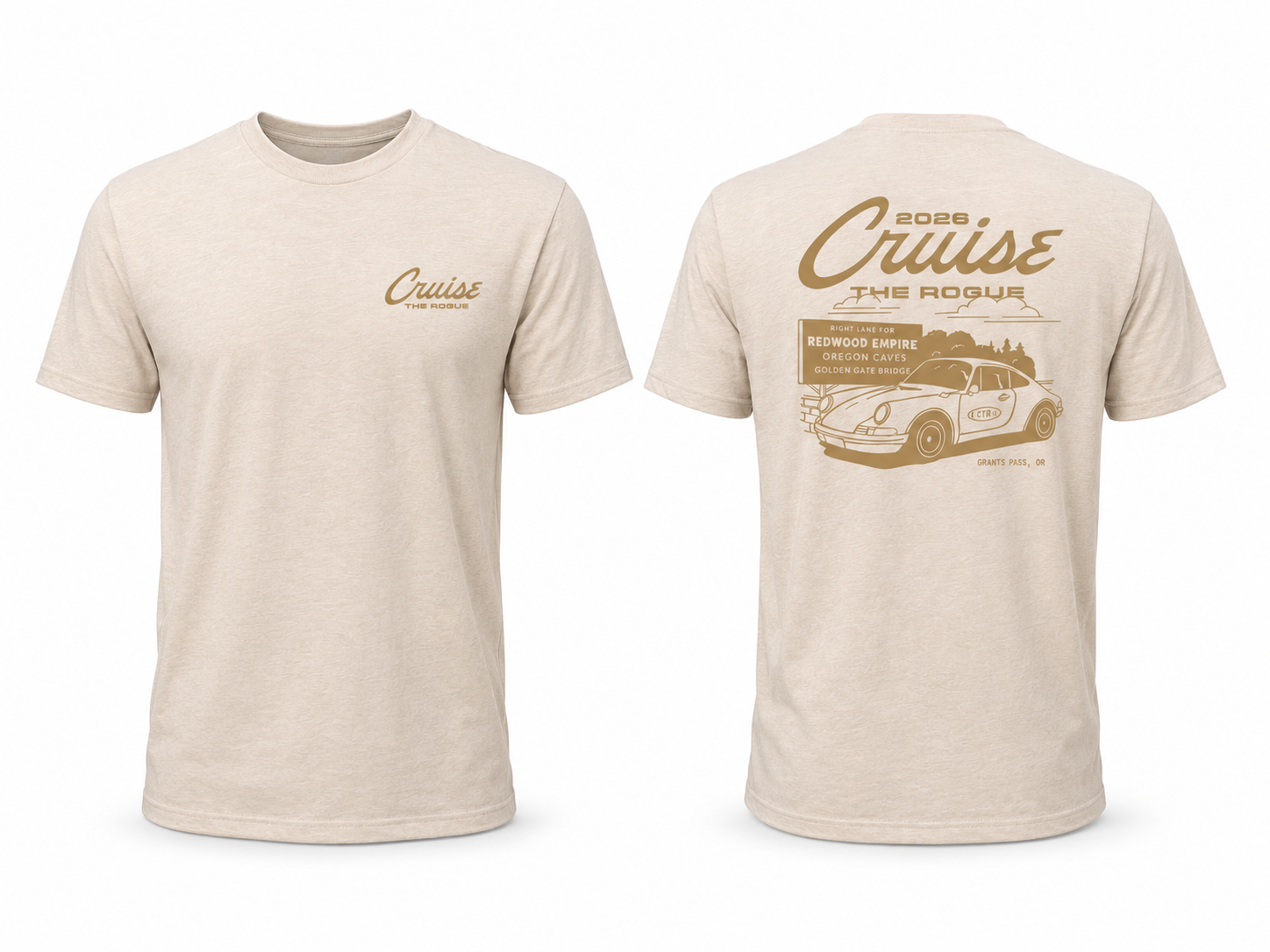 Rogue Run Tee — Natural / Gold