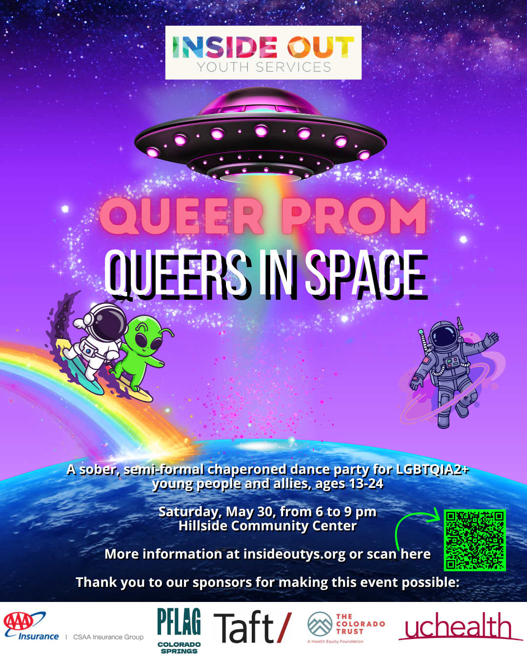  Flyer for Queer Prom: Queers in Space. 