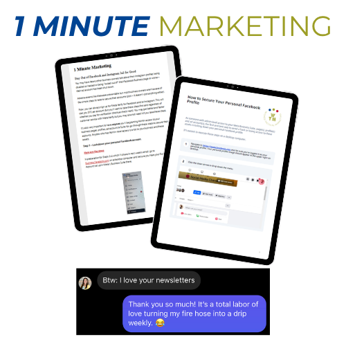 image depicting kristy krugh's weekly 1 minute marketing email