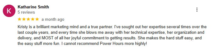 KATHARINE SMITH MOUNTAIN VALLEY COACHING REVIEW OF WICKED TACTICAL MARKETING POWER HOUR WITH KRISTY KRUGH