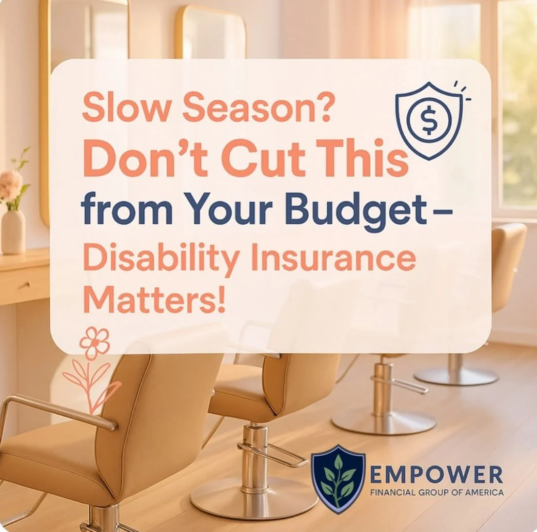 📉 Slow Summer Season? Don’t Cut THIS from Your Budget! 💇‍♀️💰
We get it—summertime can mean fewer clients and tighter margins in the salon world. But before you trim your expenses, make sure disability insurance stays on the list.