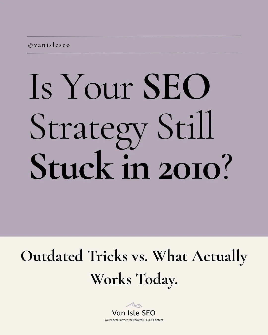 🚨 Is Your SEO Strategy Stuck in 2010?
Google has evolved &mdash; has your business kept up?

📉 Outdated tactics like keyword stuffing, low-quality backlinks, and copied content don&rsquo;t work anymore.

✅ In 2025, Google rewards helpful content, l