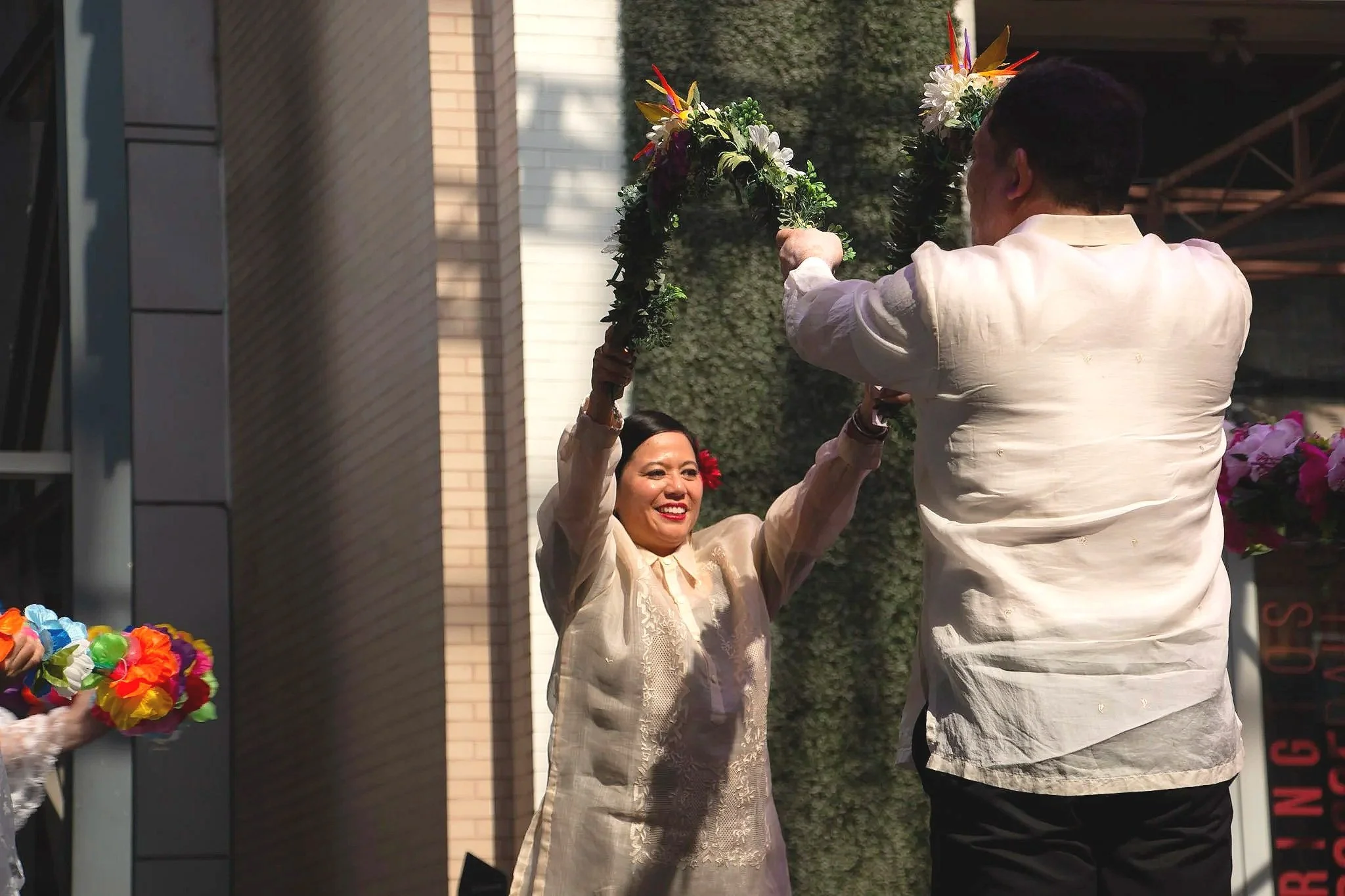 Jemma Fetalver and Jim Young dances with one of the flower garlands in "Bulaklakan." (Photo by McKenzie Gary, 2026)