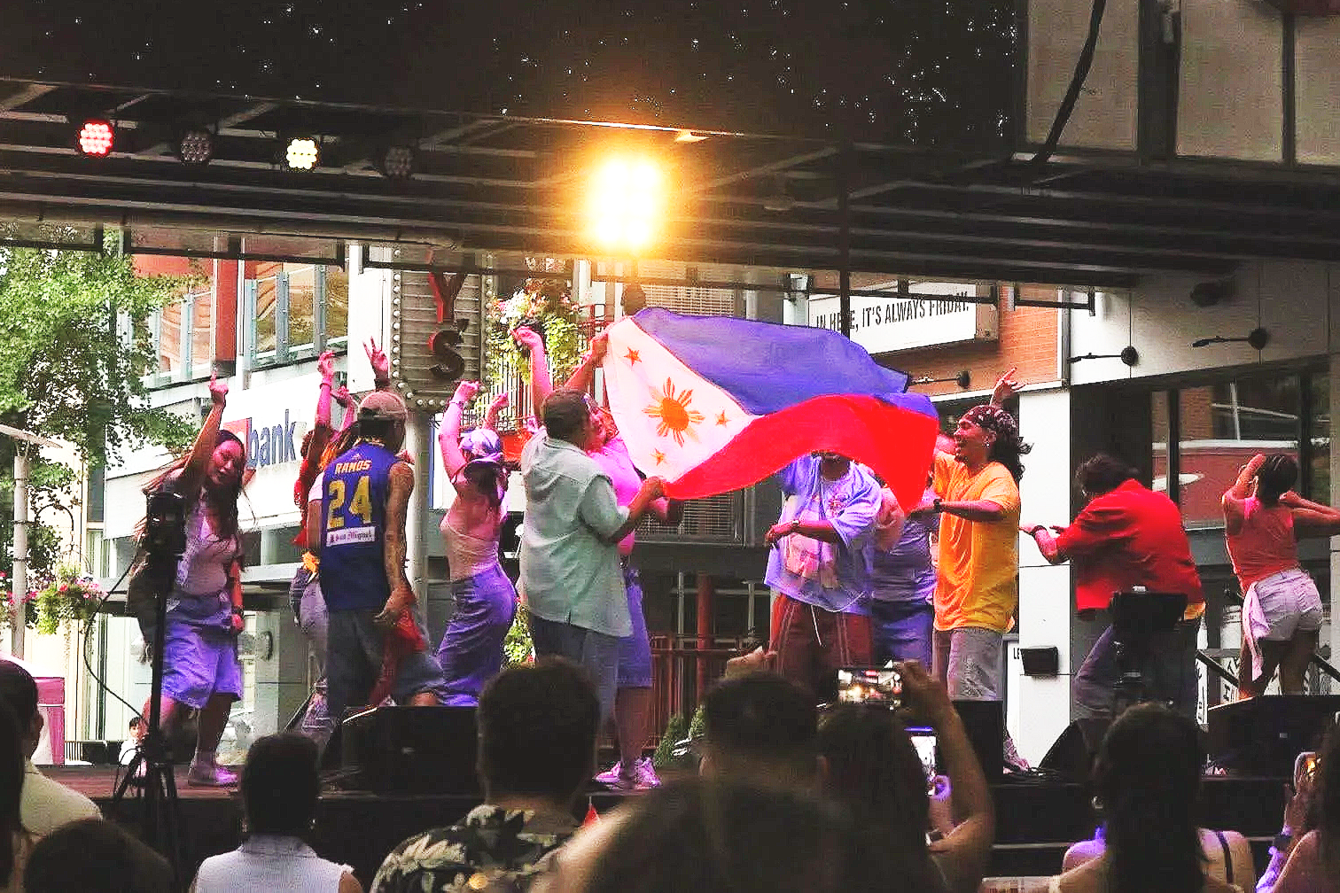 Crestview Company finishes their dance displaying the Filipino flag. (Photo by McKenzie Gary, 2026.)