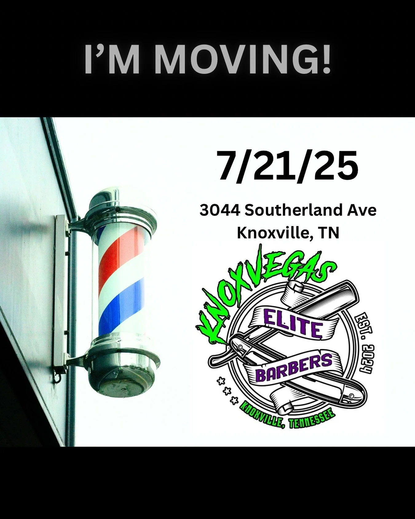 That&rsquo;s right! I&rsquo;m moving but it&rsquo;s so much more! I&rsquo;m the new manager/partner at the new Knox Vegas Elite Barbers! @knoxvegaselitebarbers  is about to level up. New ownership and management team (yep that&rsquo;s me) with strong