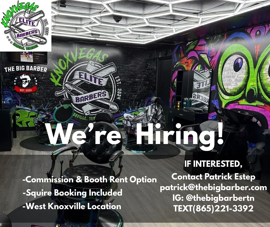 Hey I&rsquo;m Patrick Estep, The Big Barber TN, and I have just became the managing partner/owner knoxvegas Elite Barbers. Many barber professionals know me. I&rsquo;m a licensed master barber and licensed master barber instructor. I also work at the