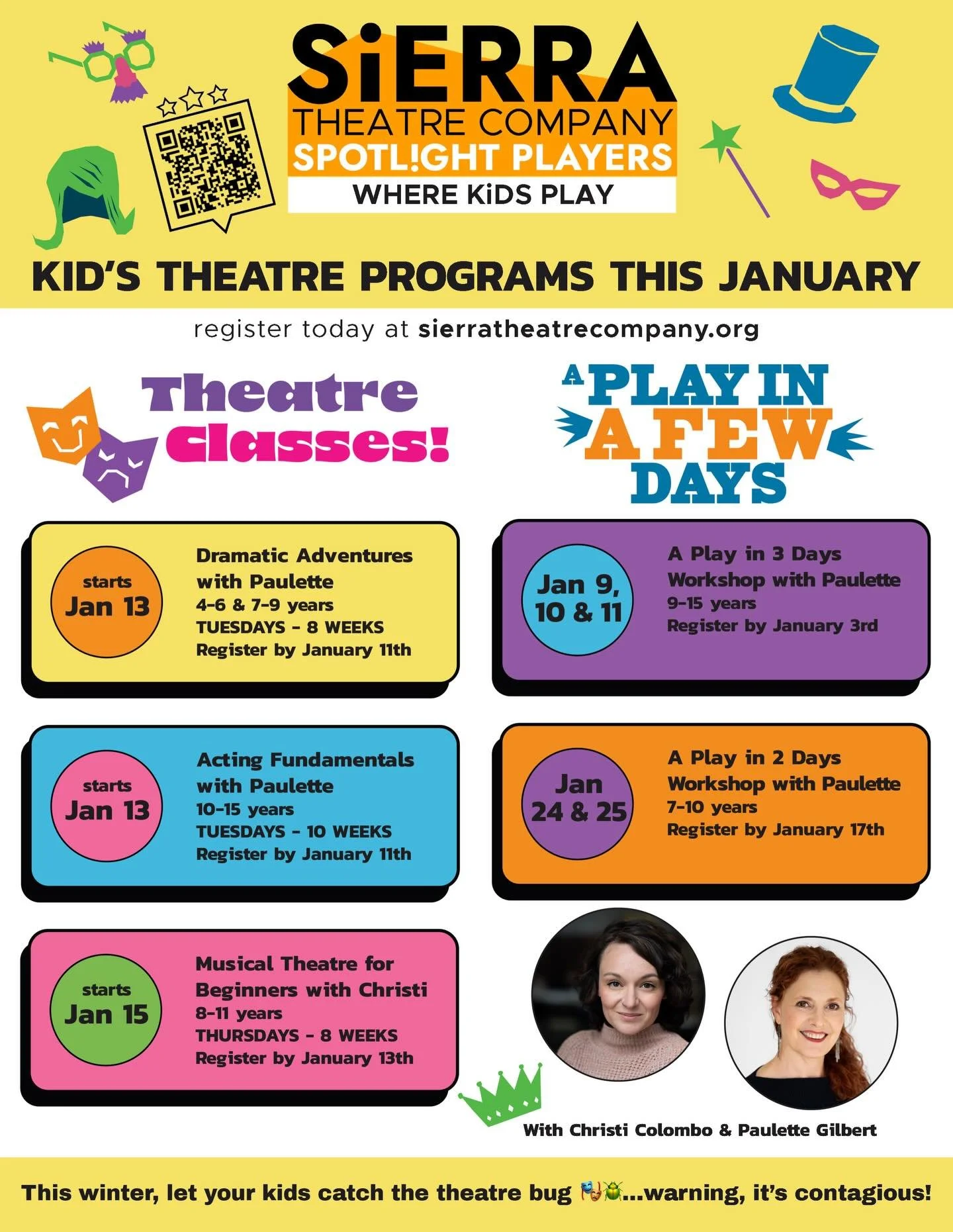This winter, let your kids catch the theatre bug 🎭 🪲&hellip; warning, it&rsquo;s contagious!

Jump right in to sierratheatrecompany.org/spotlight for more info