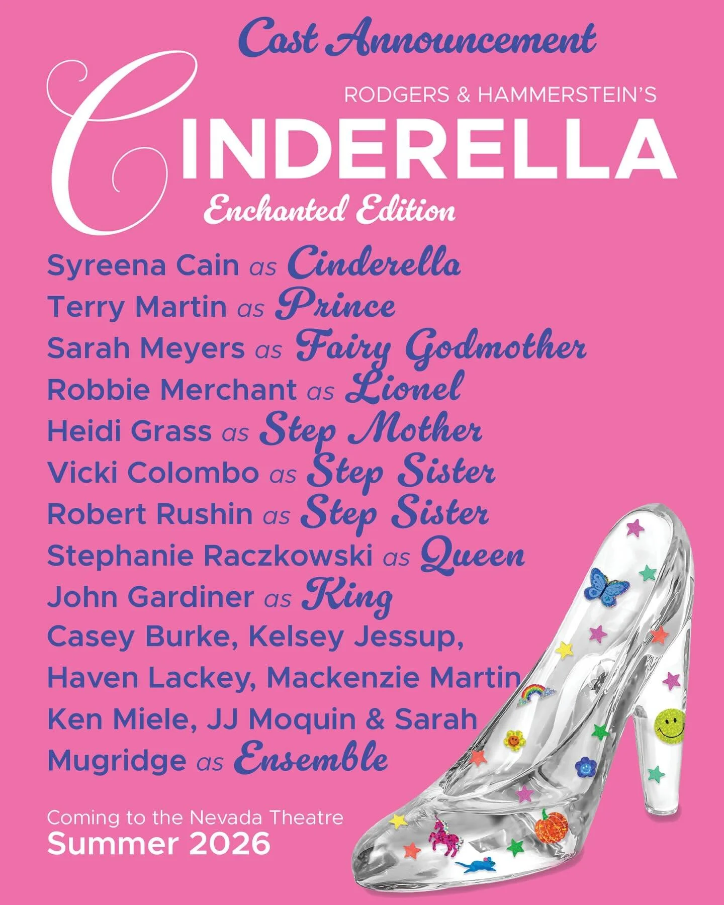 ⭐️ Introducing the cast of Cinderella! Coming to the @nevadatheatre this Summer!